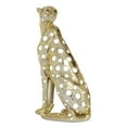 thumbnail image 1 of 7" x 16" Gold Polystone Leopard Sculpture, by DecMode, 1 of 8