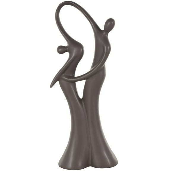 7" x 18" Black Ceramic Dancing People Sculpture, by DecMode