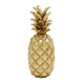 thumbnail image 1 of 7" x 18" Gold Polystone Textured Pineapple Fruit Sculpture, by DecMode, 1 of 14