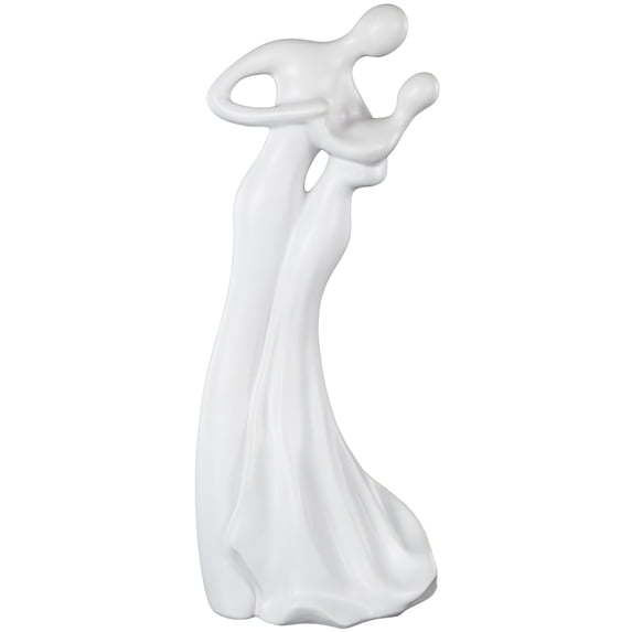 7" x 18" White Ceramic Dancing People Sculpture, by DecMode
