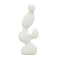 thumbnail image 1 of 7" x 18" White Polystone Curved Shaped Abstract Sculpture with Speckled Texturing, by DecMode, 1 of 9