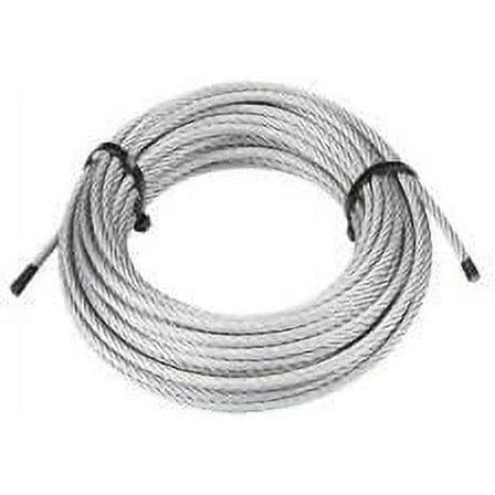 7 x 19 Galvanized Aircraft Cable Wire Rope, 3/16" - 100, 250 and 500 ft (100 ft Coil), Stainless Steel, Silver