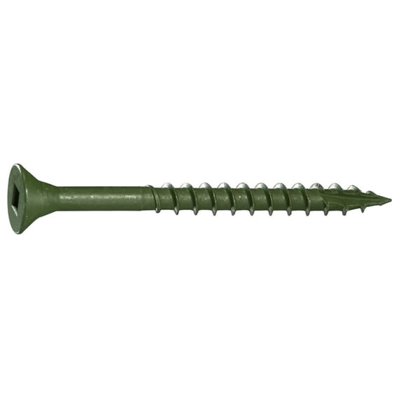 #7 x 2" Green XL1500 Coated Steel Square Drive Bugle Head Deckselect Deck Screws DKSBS-072