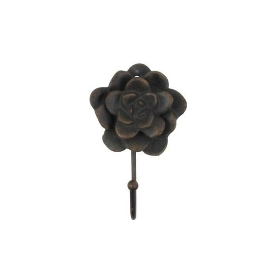 7 x 2 x 4 in. Rustic Copper Cast Iron Decorative Rose Hooks