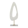 thumbnail image 1 of 7" x 20" White Polystone Cut-Out Abstract Sculpture with Marble Stand, by DecMode, 1 of 13