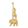 thumbnail image 1 of 7" x 25" Gold Polystone Safari Animals Sculpture, by DecMode, 1 of 9