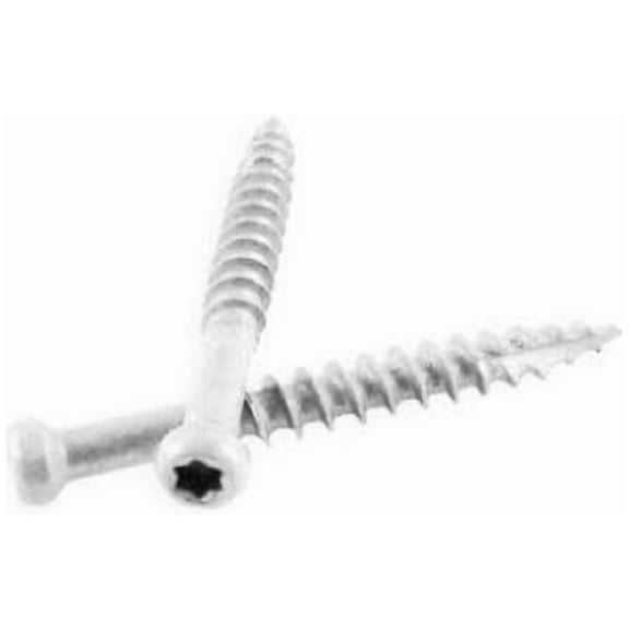 #7 x 3-1/8" White Trim Head Wood Construction Screws, T10, 1LB NET WT. (Approx 105 pieces)