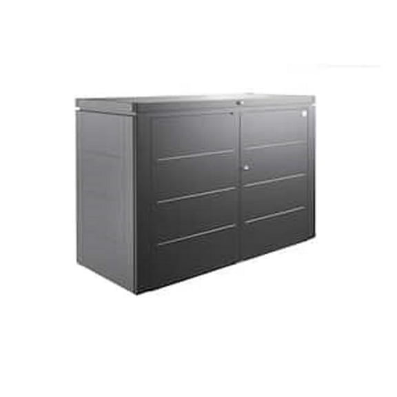 7 x 3 x 4 ft. HighBoard 200 Metal Trash Can Storage, Metallic Dark Grey