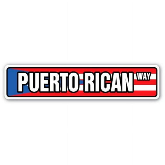 7 x 30 in. National Nation Pride Country Flag Street Sign - Puerto Rican
