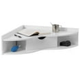 thumbnail image 1 of 7 x 33 x 23.5 in. Corner Desk Heart Shaped Wall Mounted Office Table with Drawer & Two Shelves Computer Writing Desk, White - Corner, 1 of 1
