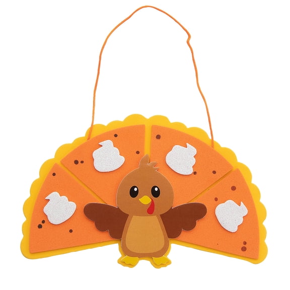 7" x 4 1/4" Thanksgiving Pumpkin Pie Turkey Foam Sign Craft Kit - Makes 12