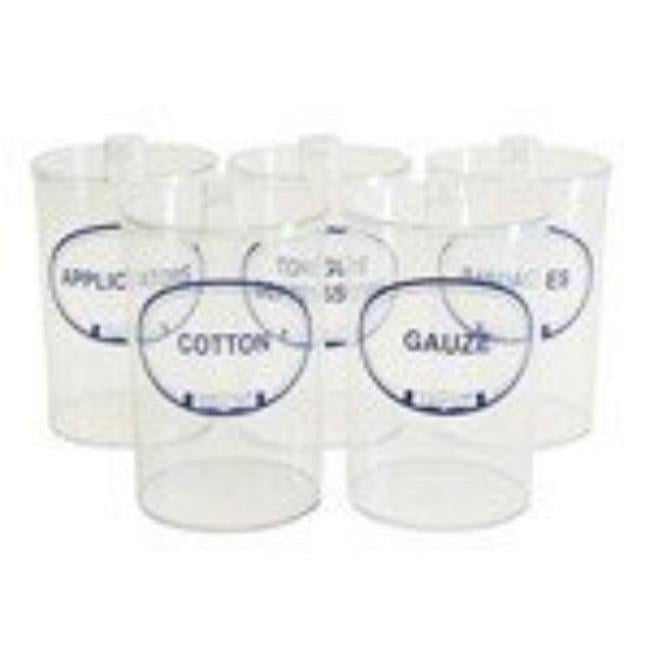 7 x 4.25 in. Plastic Sundry Jars, Plastic Lids Labeled, Clear Set