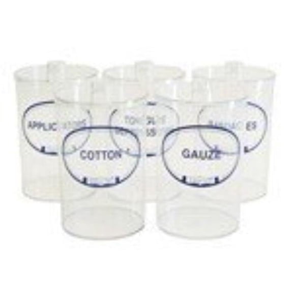 7 x 4.25 in. Plastic Sundry Jars, Plastic Lids - Labeled, Clear - Set of 5
