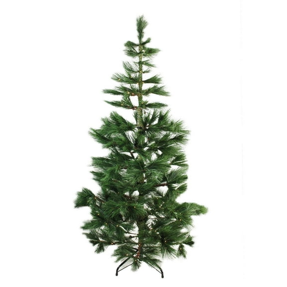7' x 48" Pre-Lit Long Needle Pine Artificial Christmas Tree - Warm Clear Micro Rice LED Lights