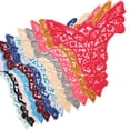 thumbnail image 1 of 7 x 5.5 inches Burgundy Blue Turquoise Venice Lace Bodice Motif Applique Patch, 1 of 1