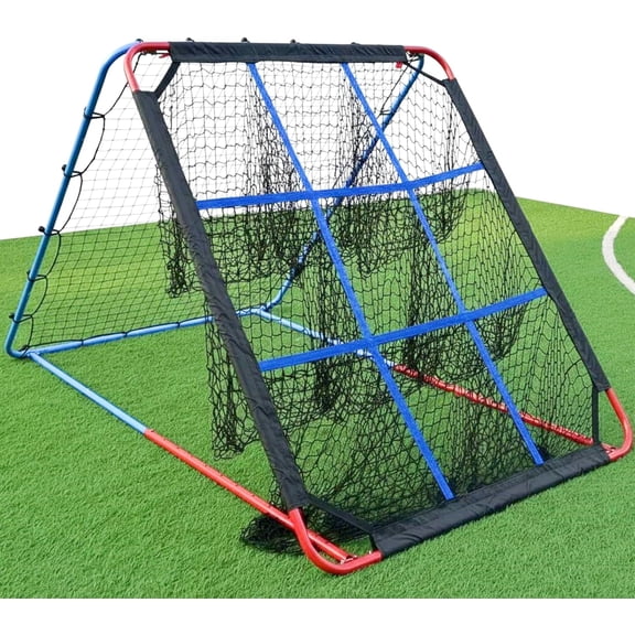 7 x 5 FT Baseball Practice Net with 9 Hole - Adjustable Multi Sport Trainer for Baseball Softball Volleyball and Soccer