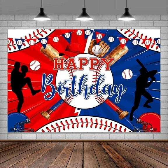 7 x 5 ft Baseball Sports Backdrop Party Decorations Boys Kids Birthday Themed Wall Photography Background Sports Birthday Party Supplies Photo Studio Photography Props