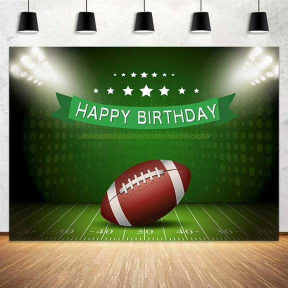 7 x 5 ft Birthday Photography Backdrop, Football Happy Birthday Backdrop Baseball Birthday Photography Backdrop for Boy, Soccer Field Banner Photo Studio Background Decor