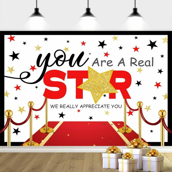 7 x 5 ft Thank You for All You Do We Appreciate You Backdrop You are A Real Star Photography Background Be Thankful to The Teacher Doctor Nurse Employee Appreciation Party Decoration Banner Supplies