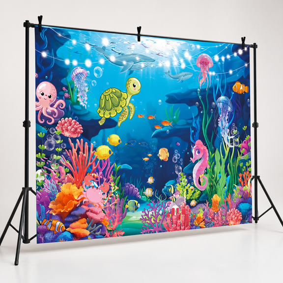 7 x 5 ft Under The Sea Vinyl Photo Studio Background Underwater Reef Scene