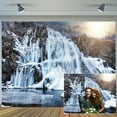 thumbnail image 1 of 7 x 5 ft Winter Mountain Lake Backdrop Park Photography Winter Nature Background Outdoor hiking camping Picnic party Home decor Photography studio Photography props, 1 of 5