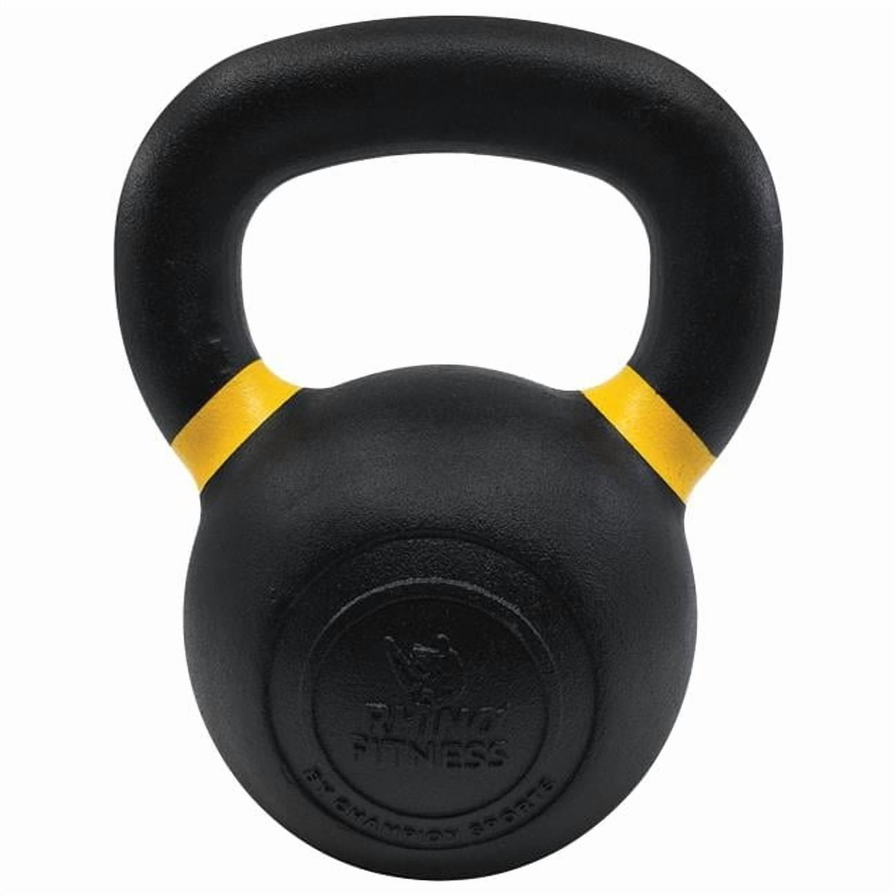 7 x 5 x 9 in. 35 lbs Iron Kettlebell with Yellow Handles