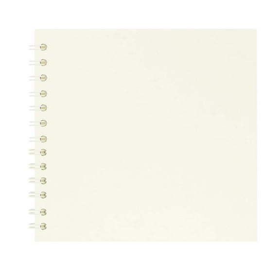 7 x 7 Inch Small DIY Scrapbook Photo Album with Window Design Cover 40 Pages Craft Paper Memory Book for Weeding Family Travel and Baby (White)