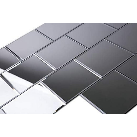 7" x 7" Subway Mirror Glass Tile with Beveled Edge for Kitchen Backsplash/Bathroom Wall (35 Tiles Kit/Covers 12sq/ft)$$Tools & Hardware Other