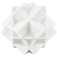 thumbnail image 1 of 7" x 7" White Polystone Dimensional Ball Geometric Sculpture with Speckled Texturing, by DecMode, 1 of 9