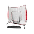 thumbnail image 1 of 7 x 7 ft. Baseball Softball Teeball Practice Batting Hitting Pitching Training Net with Bow Frame Carrying Bag for Solo Team Training, 1 of 1