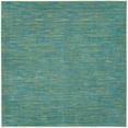 thumbnail image 1 of 7 x 7 ft. Blue & Green Striped Non Skid Indoor & Outdoor Square Area Rug - Blue and Green - 7 x 7 ft., 1 of 1