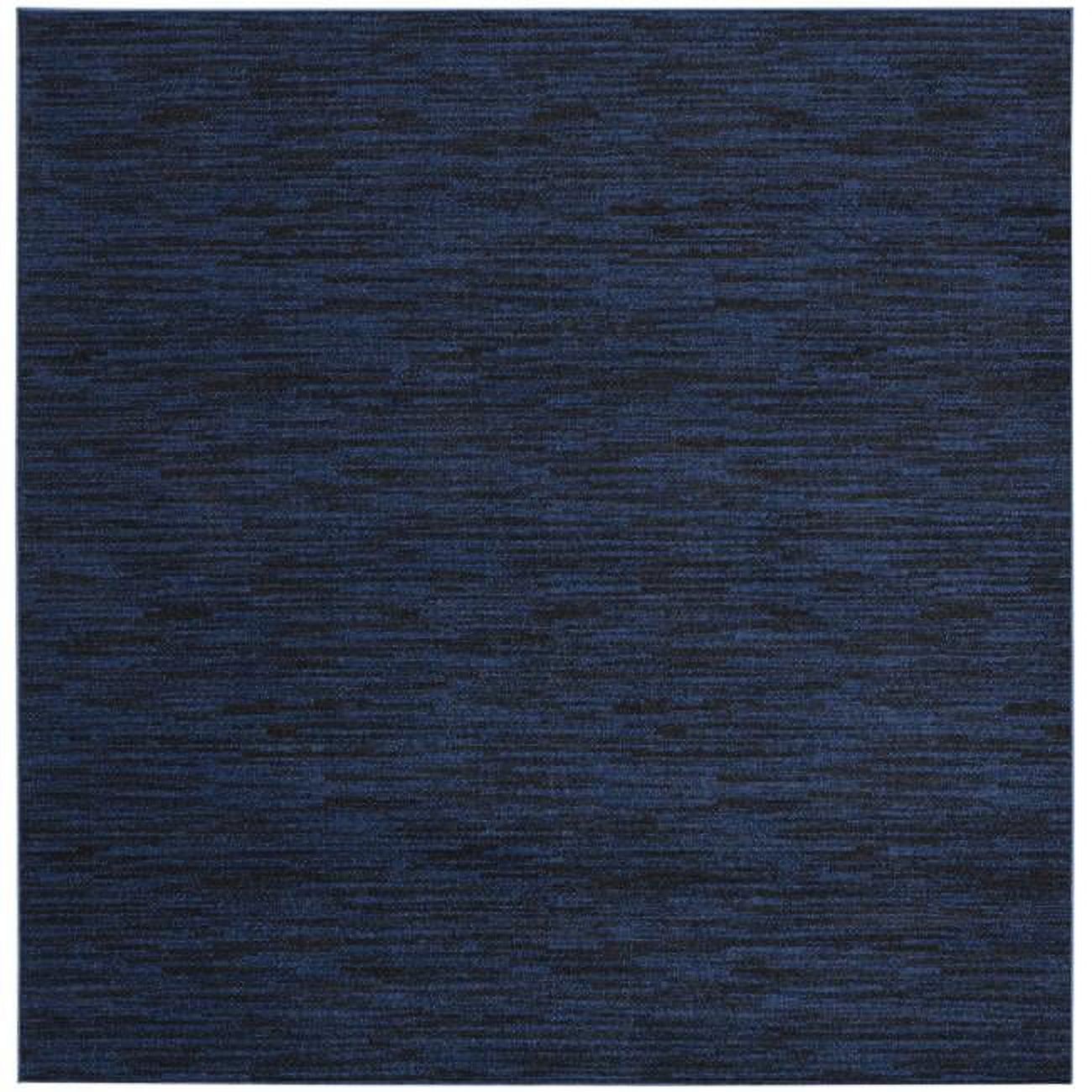 Midnight Blue 7' Square Non-slip Synthetic Rug