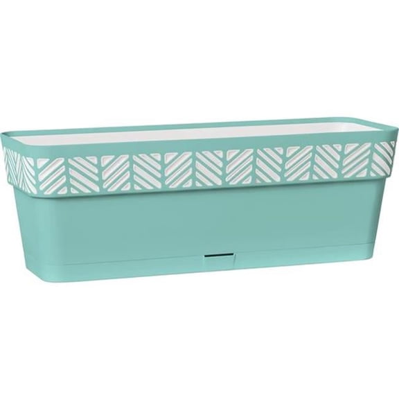 7 x 7 x 20 in. Deroma Mosaic Resin Balcony Planter, Teal