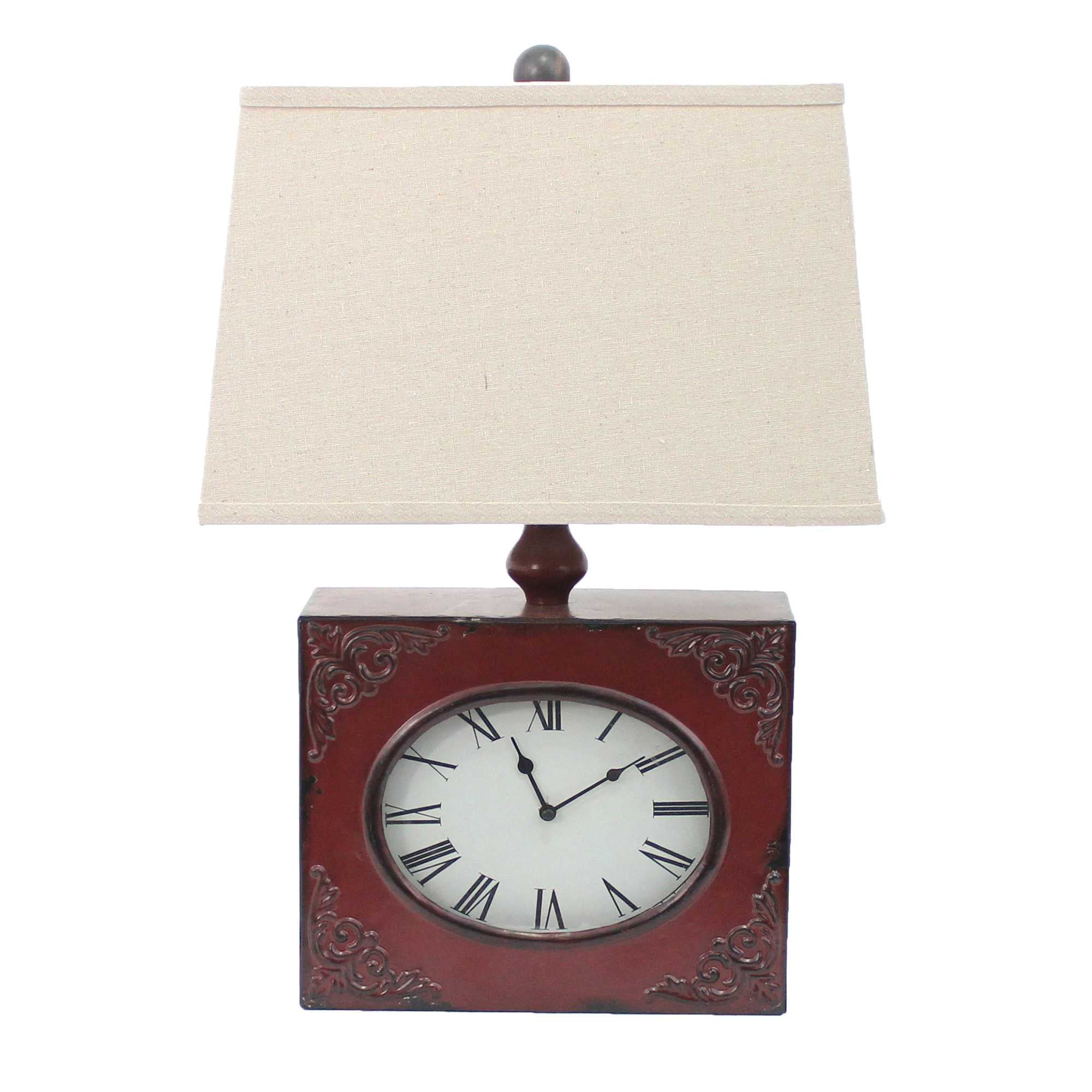 7 X 7 X 22 White Vintage Metal Clock Base - Table Lamp 7 X 7 X 22 White Vintage Metal Clock Base - Table Lamp
