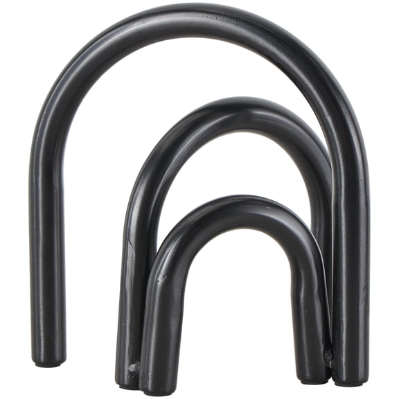 7" x 8" Black Metal Overlapping Arch Geometric Sculpture, by DecMode