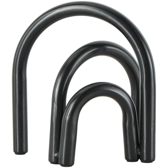 7" x 8" Black Metal Overlapping Arch Geometric Sculpture, by DecMode