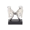 thumbnail image 1 of 7" x 8" Silver Porcelain Ceramic Hands Sculpture, by DecMode, 1 of 8