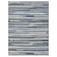 thumbnail image 1 of 7â€™ x 9â€™ Blue Abstract Striped Indoor Outdoor Area Rug, 1 of 10
