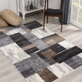 thumbnail image 1 of 7â€™ x 9â€™ Brown Distressed Geometric Area Rug, 1 of 5