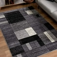 thumbnail image 1 of 7â€™ x 9â€™ Gray Distressed Geometric Area Rug, 1 of 5