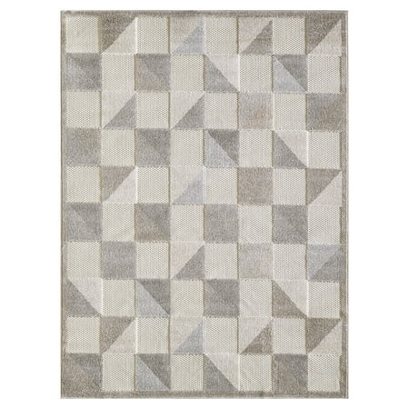 7â€™ x 9â€™ Gray Triangle Indoor Outdoor Area Rug