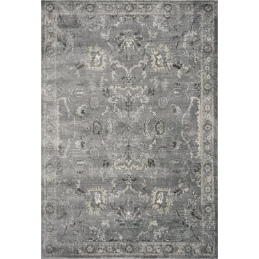 7' x 9'  Polypropylene Grey Area Rug