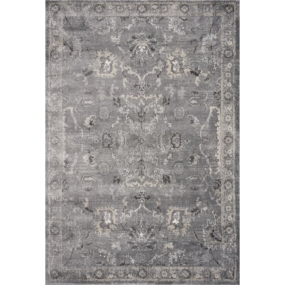 7' x 9' Polypropylene Grey Area Rug