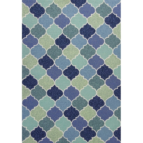 7' x 9' UV treated Polypropylene Blue Area Rug