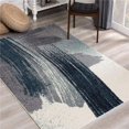 thumbnail image 1 of 7 x 9 ft. White & Blue Abstract Strokes Area Rug, 1 of 1