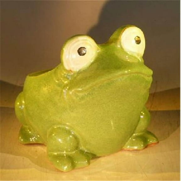 7 x 9 x 7.5 in. Frog Planter, Green