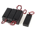 thumbnail image 1 of 7 x Black Plastic Cover Spring Loaded Double AAA 1.5V Battery Storage Holder Box, 1 of 1