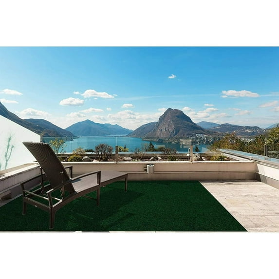 Koeckritz Rugs Valdosta 100% UV Olefin Indoor/Outdoor Area Rugs, 7'x7', Heather Green