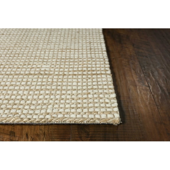 7'x10' Ivory Hand Woven Wool And Jute Indoor Area Rug
