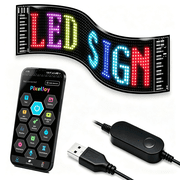 SENCKIT 7"x3" Flexible Rgb Led Sign, App Controlled Programmable Led Display for Car Rear Window and Shop Window.